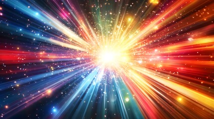 Naklejka premium Bright Multicolored Streaks of Light Swirling on Dark Background for Abstract Art