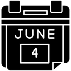 Fototapeta premium 4th June Date Icon