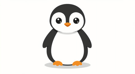 Obraz premium Cartoon Penguin Illustration on White Background