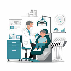 Boy's Dental Checkup: Pediatric Dentist Examining Teeth Professionally