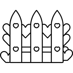 Heart-Themed Garden Fence Line Art Design