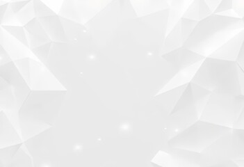 Obraz premium Elegant pearl white geometric wallpaper with light crystal shapes, offering ample empty space, pattern, graphic