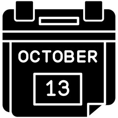 13th October Date Icon