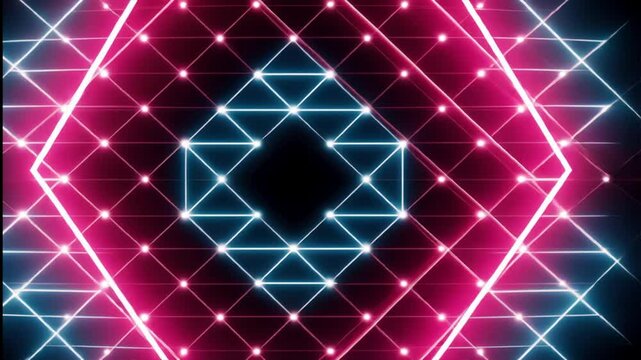 abstract colorful futuristic glowing neon lines animation background, 4k seamless vj loop backdrop video as technology corporate messages concept, wave motion lights, glow