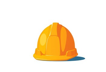 Fototapeta premium Flat vector illustration of a hard hat, emphasizing head protection in a workplace safety context, protection, vector illustration