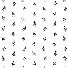 Elegant Foliage Seamless Monochrome Background