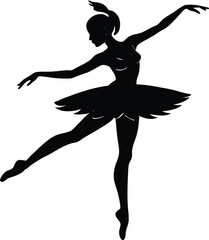 Ballerina in pirouette pose, silhouette of a ballerina © Shahar