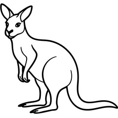 Kangaroo Outline Vector