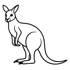 Kangaroo Outline Vector