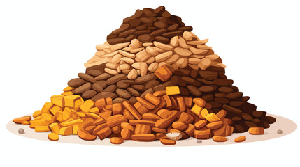 Pet Food Stack on White Background - Vector Illustration