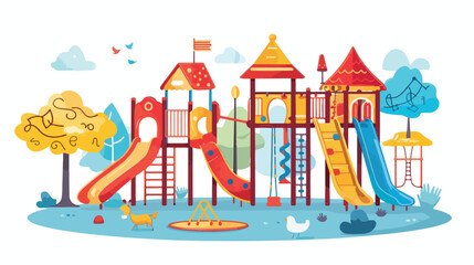 Modern Playground Design on White Background Vector Illustration