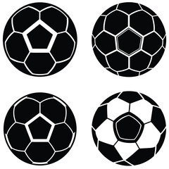 Obraz premium A black and white soccer ball vector, isolated on white, illustrates the fun of the sport