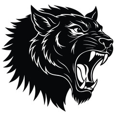 A fierce lion head tattoo vector illustration depicts the wild animal's powerful face as a tribal symbol