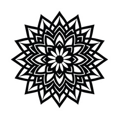 Obraz premium deco mandala as tattoo vector art silhouette