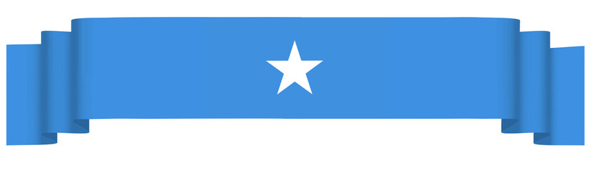 Somali flag on transparent background. Vector illustration of Somali country flag, PNG. Banner, long, ribbon of Somali flag