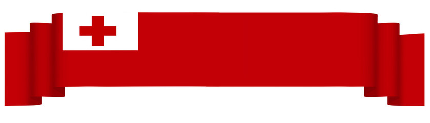 Obraz premium Tongan flag on transparent background. Vector illustration of Tongan country flag, PNG. Banner, long, ribbon of Tongan flag