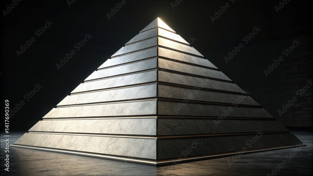 Leinwandbilder 3d pyramid with illuminated top layer in gigapixel quality