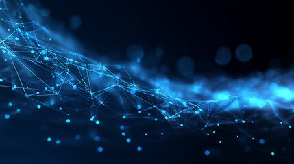 Blue Neon Lines Abstract Background