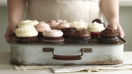 A charming arrangement of cupcakes with v-3 - pretty styling stand sweet baked