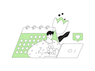 Flat vector illustration of business people operating work scene
