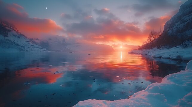 **Sunrise Breaking Through Snow Clouds Over Icy Fjord, Cinematic Glow On Water --Ar 16:9 --S 994 --V 6.0 --Style Raw** - @Darya (Relaxed) -# Create, Explore, And Organize On [Midjourney.Com](<Https://