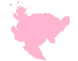 佐賀県　地図　ピンク　イラスト