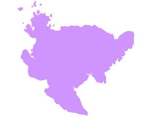 佐賀県　地図　紫　イラスト