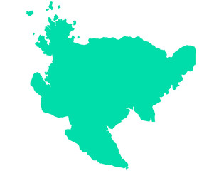 佐賀県　地図　グリーン　イラスト