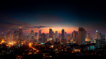 Busy night cityscape background.