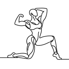 Strong figure showcasing strength in minimalist line art style  
