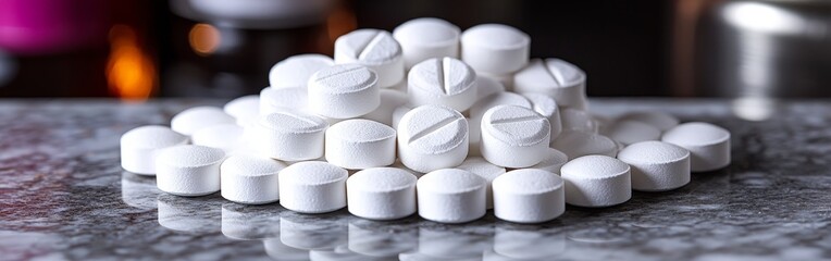 Close-up of White Pills Symbolizing Pharmaceutical Industry