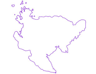 佐賀県　地図　白　イラスト
