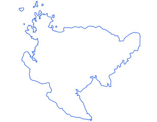 佐賀県　地図　白　イラスト
