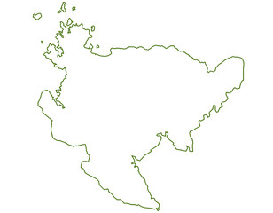 佐賀県　地図　白　イラスト