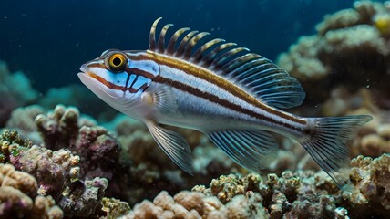Colorful Ornamental Fish in a Coral Reef Environment