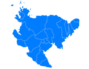 佐賀県　地図　ブルー　イラスト