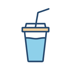Obraz premium Drink Cup with Straw Icon Design