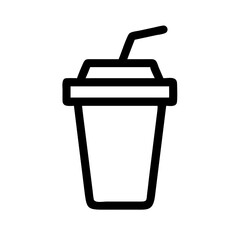 Drink Cup with Straw Icon Design