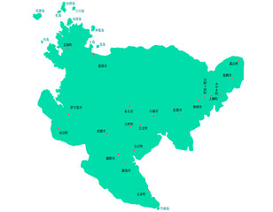 佐賀県　地図　グリーン　斑点　イラスト