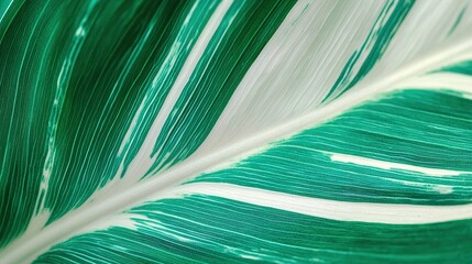 Close-up of variegated ornamental plant leaf nature macro photography greenery detailed view botanical concept