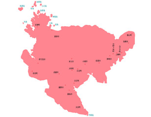 佐賀県　地図　赤　斑点　イラスト