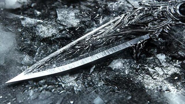 Ornate Dagger on Frozen Ground
