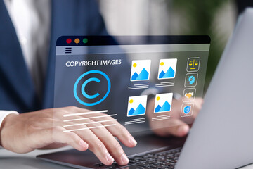 Copyright images concept. Rights of ownership of images, rights to publish, modify and distribute...