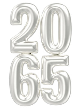Number 2065 Silver Happy New Year Number
