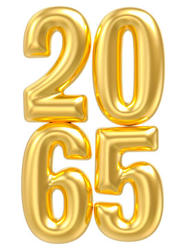 Number 2065 Gold Happy New Year Number