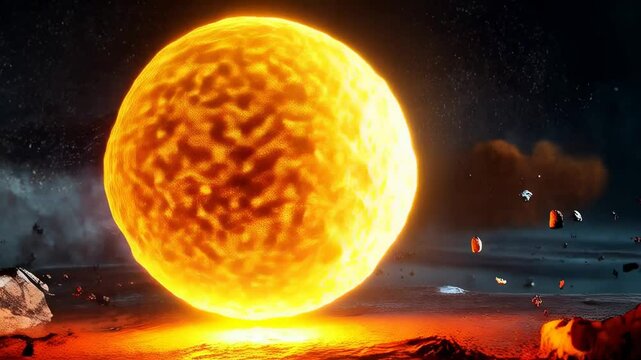 Fiery Solar Flare in Space