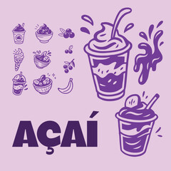 Illustrações cafeteria estilo doodles