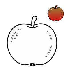 red apple vector illustration coloring pages 