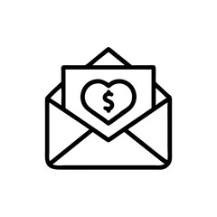 Envelope with Dollar and Heart Seal Icon Design