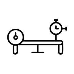 Exercise Bench with Stopwatch Symbol Icon Design